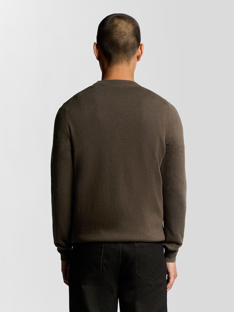 Lyle & Scott gola redonda em lã de algodão Crew Jumper - Imagem 2 de 5