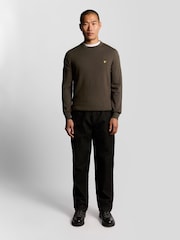 Lyle & Scott gola redonda em lã de algodão Crew Jumper - Imagem 3 de 5