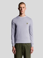 Lyle & Scott Purple Cotton Merino Crew Neck Jumper - Image 1 of 6