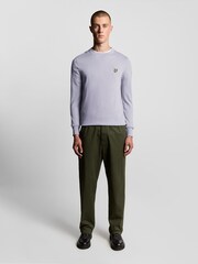 Lyle & Scott Purple Cotton Merino Crew Neck Jumper - Image 2 of 6