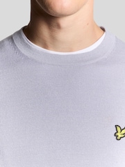 Lyle & Scott Purple Cotton Merino Crew Neck Jumper - Image 3 of 6