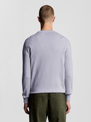 Lyle & Scott Purple Cotton Merino Crew Neck Jumper - Image 4 of 6