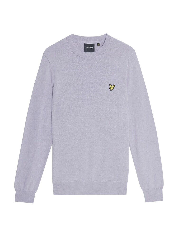 Lyle & Scott Purple Cotton Merino Crew Neck Jumper - Image 6 of 6
