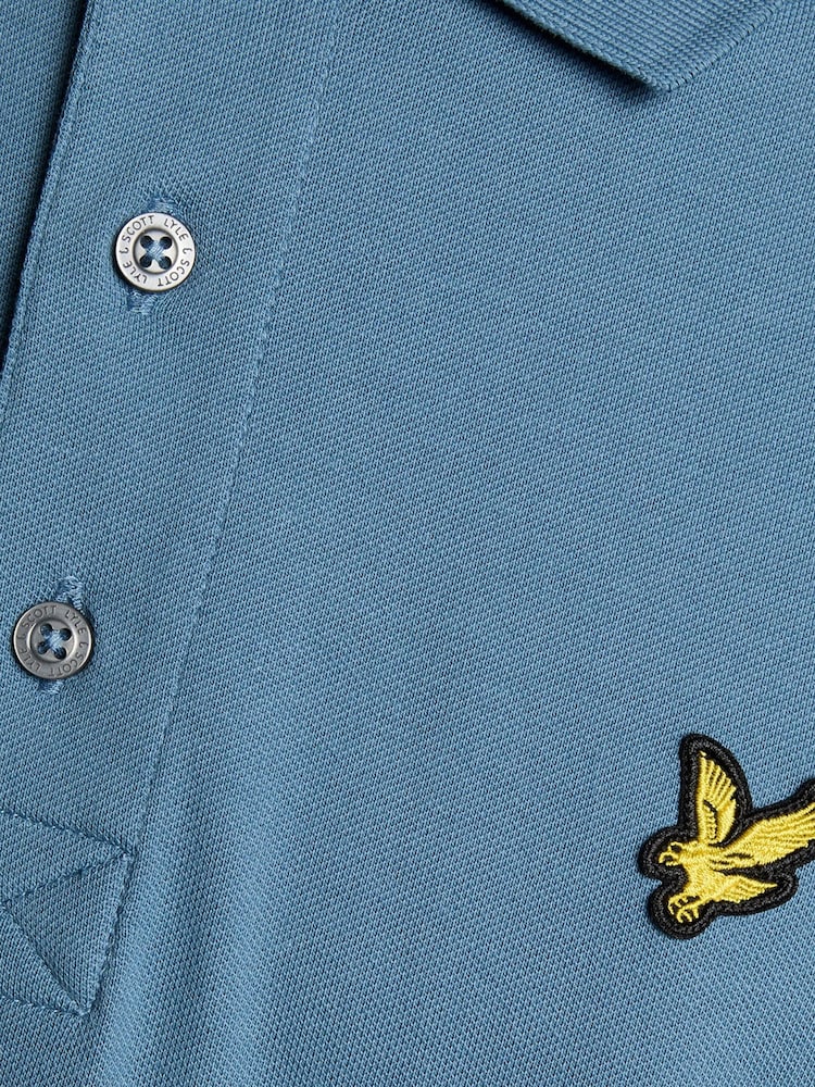 Lyle & Scott Blue White Classic Polo Shirt - Image 2 of 2 Lyle & Scott Blue White Classic Polo Shirt - Image 2 of 2