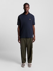 Lyle & Scott Blue Football Collar Polo Shirt - Image 3 of 6