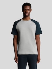 Lyle & Scott Grey Interlock Contrast Raglan T-Shirt - Image 1 of 6