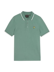 Зеленый - Футболка-поло с контрастной отделкой Lyle & Scott - Image 1 of 1