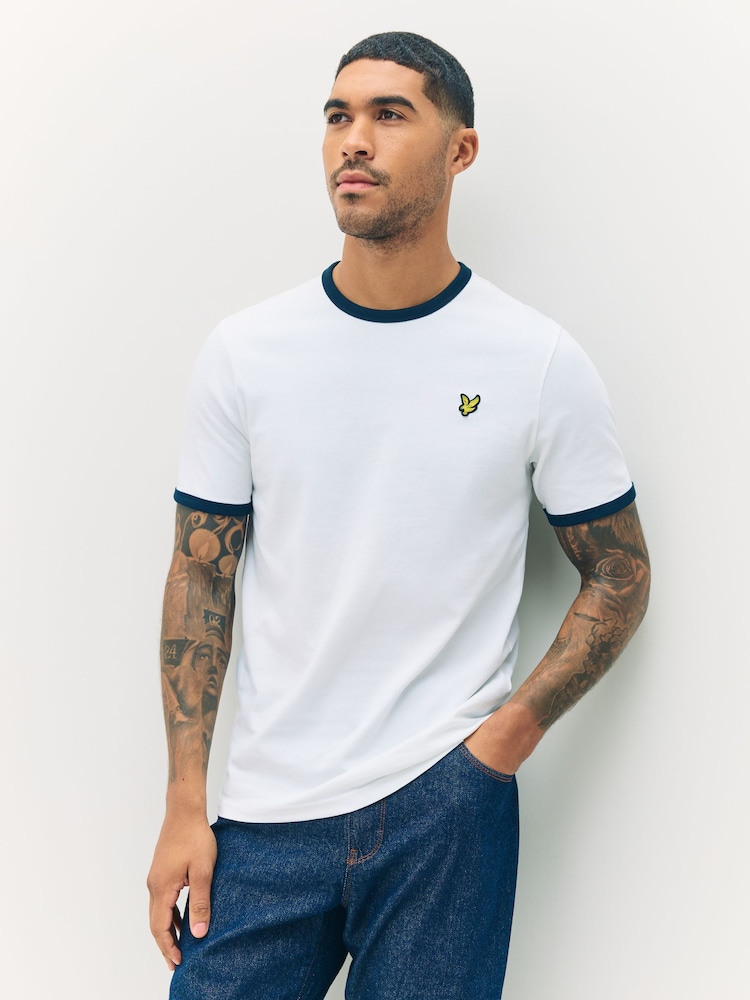 Lyle & Scott White Ringer T-Shirt - Image 1 of 4 Lyle & Scott White Ringer T-Shirt - Image 1 of 4