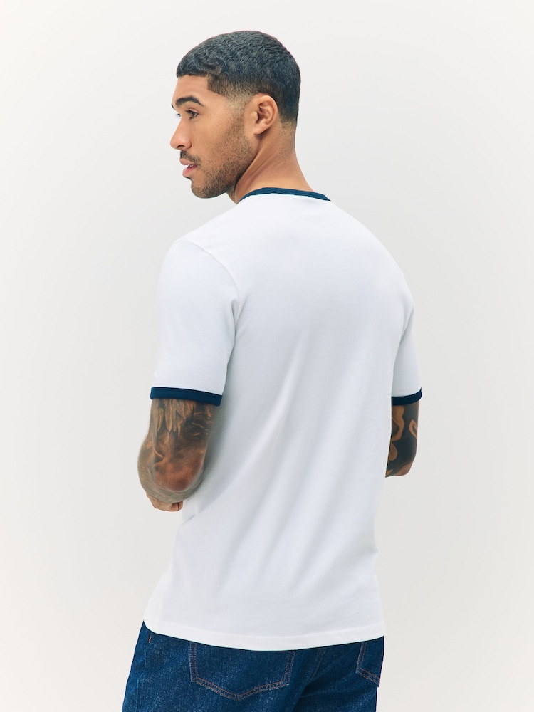 Lyle & Scott White Ringer T-Shirt - Image 2 of 4 Lyle & Scott White Ringer T-Shirt - Image 2 of 4
