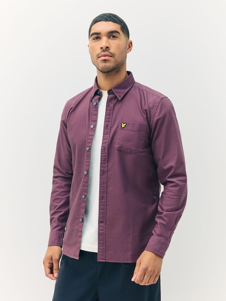Lyle & Scott Brown Plain Oxford Shirt - Image 1 of 5
