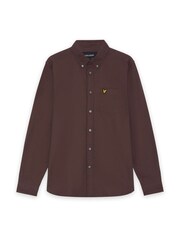 Lyle & Scott Brown Plain Oxford Shirt - Image 5 of 5