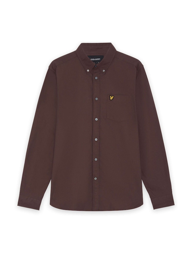 Lyle & Scott Brown Plain Oxford Shirt - Image 5 of 5