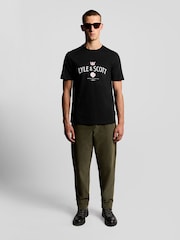 Lyle & Scott Black Cheers To Tradition Graphic Print T-Shirt - Image 3 of 5