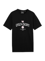 Lyle & Scott Black Cheers To Tradition Graphic Print T-Shirt - Image 5 of 5
