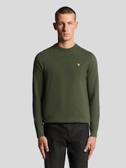 Lyle & Scott Green Cotton Merino Quarter Zip Jumper - Image 1 of 6