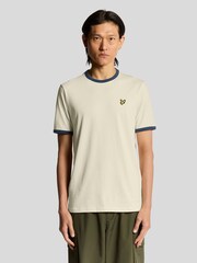 Lyle & Scott Cream Ringer T-Shirt - Image 1 of 5