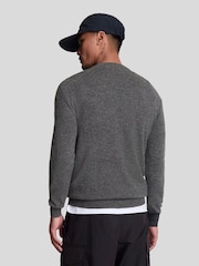 رمادي فاتح - كنزة قطن ربع سحاب Merino من Lyle & Scott - صورة 3 من 5