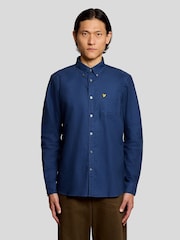 Lyle & Scott Blue Plain Oxford Shirt - Image 1 of 6