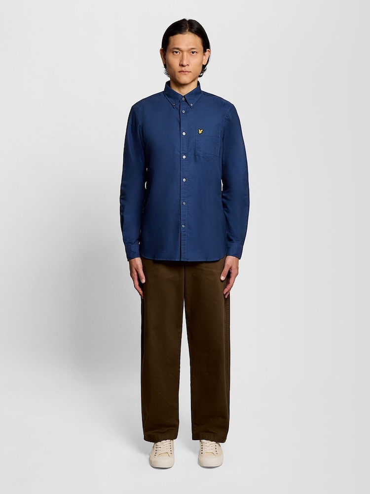 Lyle & Scott Blue Plain Oxford Shirt - Image 2 of 6
