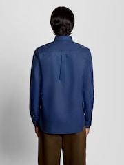 Lyle & Scott Blue Plain Oxford Shirt - Image 4 of 6