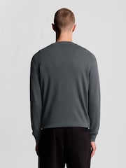 Lyle & Scott Grey Cotton Merino Crew Neck Jumper - Image 2 of 5