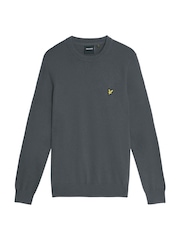 Lyle & Scott Grey Cotton Merino Crew Neck Jumper - Image 5 of 5