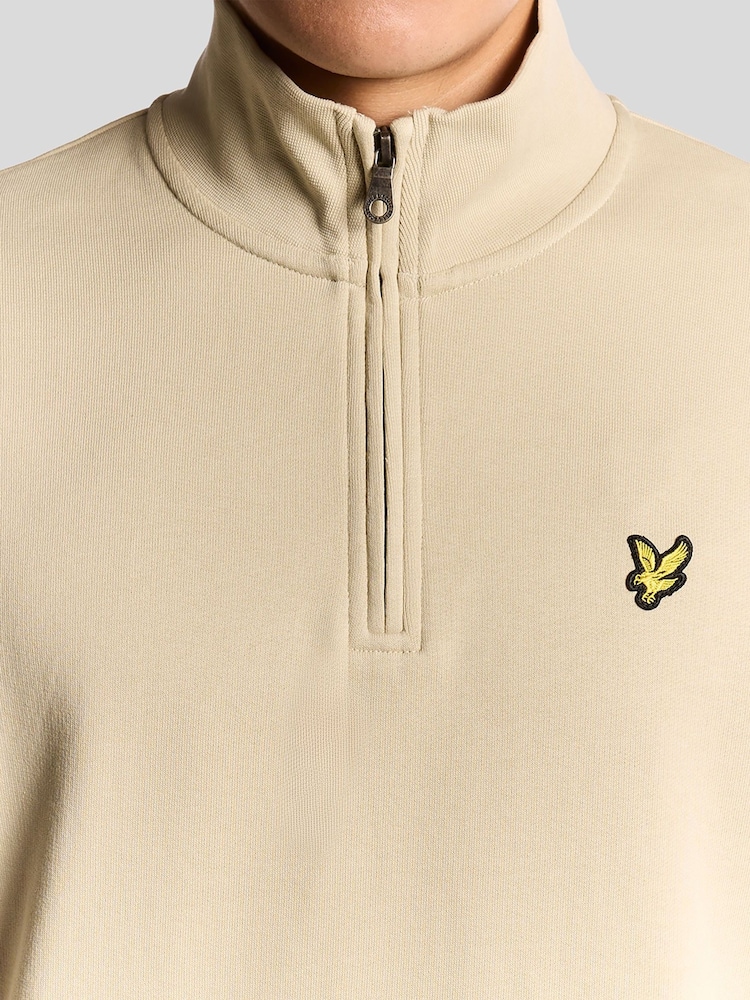 Lyle & Scott Grey Loopback Quarter Zip Sweatshirt - Image 2 of 3
