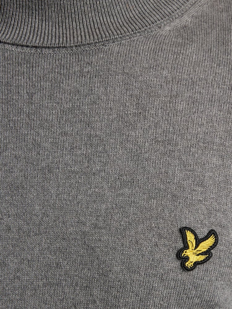 Grå - Lyle & Scott bomullsmerinoulltröja med polotröja - Bild 5 av 5