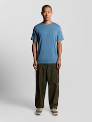 Lyle & Scott Blue White Crew Neck Cotton T-Shirt - Image 2 of 5
