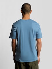 Lyle & Scott Blue White Crew Neck Cotton T-Shirt - Image 4 of 5