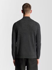 Lyle & Scott Grey Lambswool Blend Zip Through Cardigan - Image 4 of 6