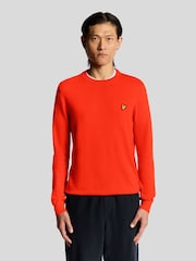 Lyle & Scott Red Cotton Merino Crew Neck Jumper - Image 1 of 5