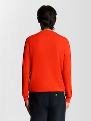 Lyle & Scott Red Cotton Merino Crew Neck Jumper - Image 2 of 5