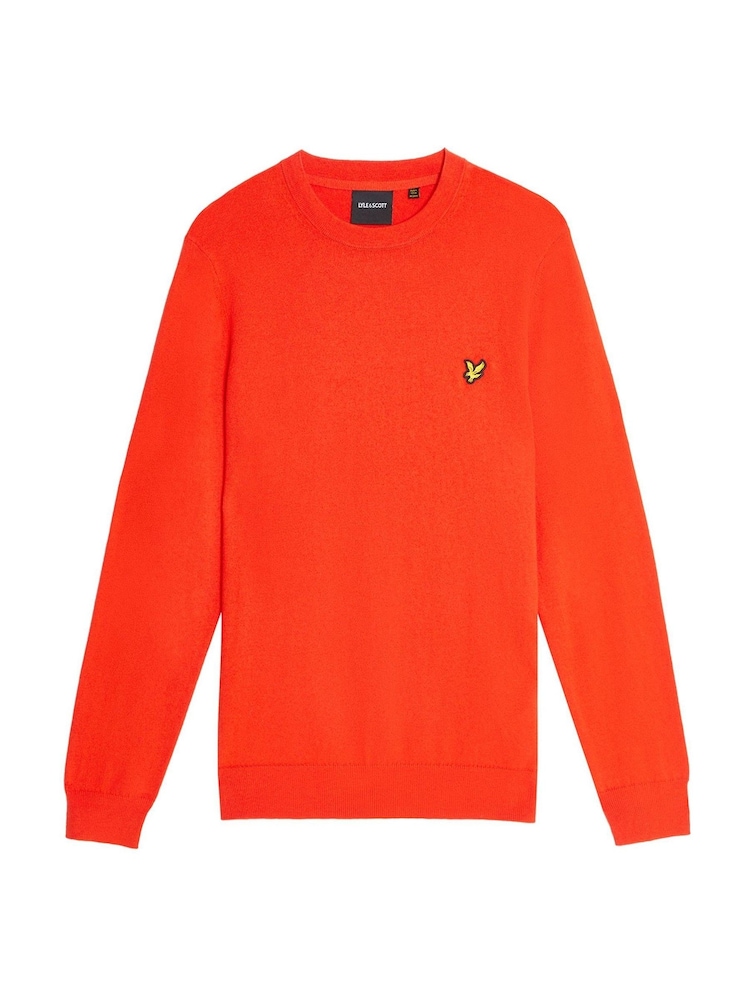Lyle & Scott Red Cotton Merino Crew Neck Jumper - Image 5 of 5
