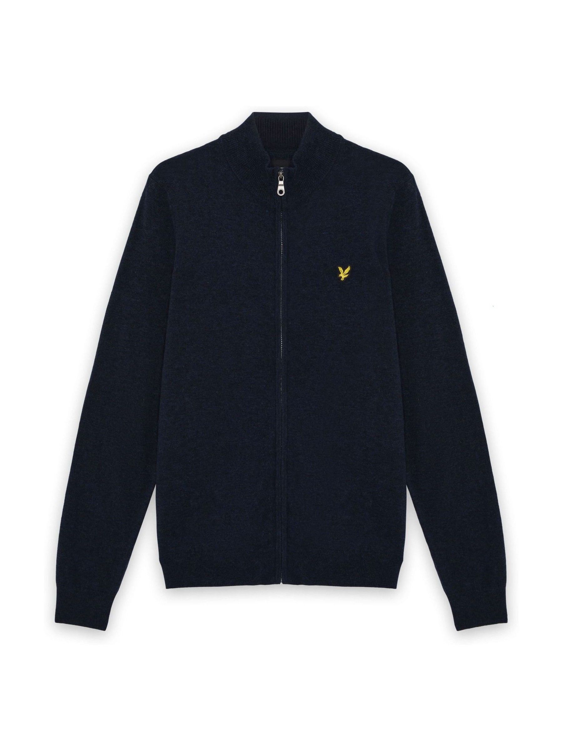 Comprar Cardigan Lyle & Scott com zíper e Blend de lã de cordeiro