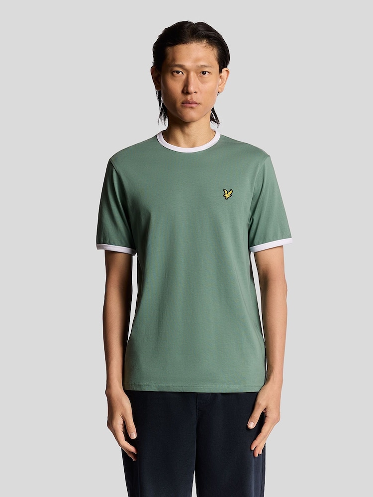Lyle & Scott Green Ringer T-Shirt - Image 1 of 3 Lyle & Scott Green Ringer T-Shirt - Image 1 of 3