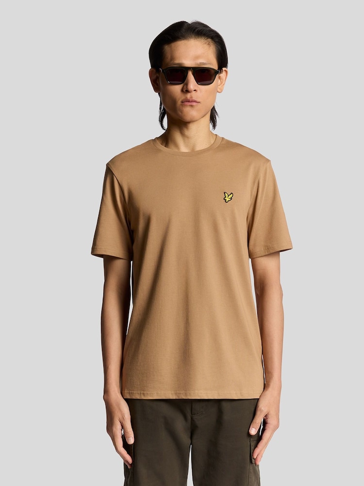 Lyle & Scott Brown Crew Neck Cotton T-Shirt - Image 1 of 5 Lyle & Scott Brown Crew Neck Cotton T-Shirt - Image 1 of 5