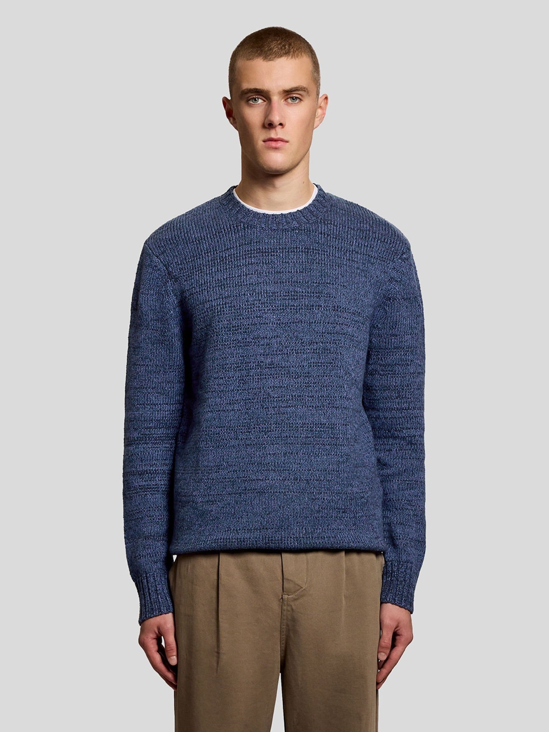 Lyle & Scott Men's Blue Multi Marl Crew Neck Jumper