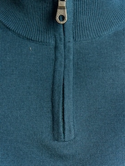 Lyle & Scott Blue Cotton Merino Quarter Zip Jumper - Image 5 of 6