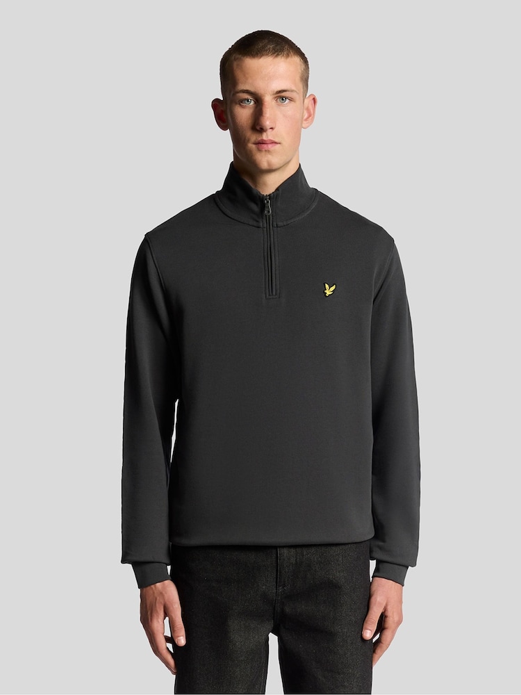 Lyle & Scott Grey Loopback Quarter Zip Sweatshirt - Image 1 of 6