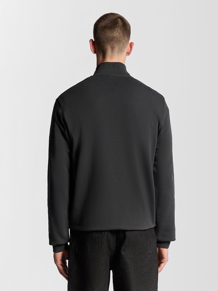 Lyle & Scott Grey Loopback Quarter Zip Sweatshirt - Image 2 of 6