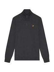 Lyle & Scott Grey Loopback Quarter Zip Sweatshirt - Image 5 of 6