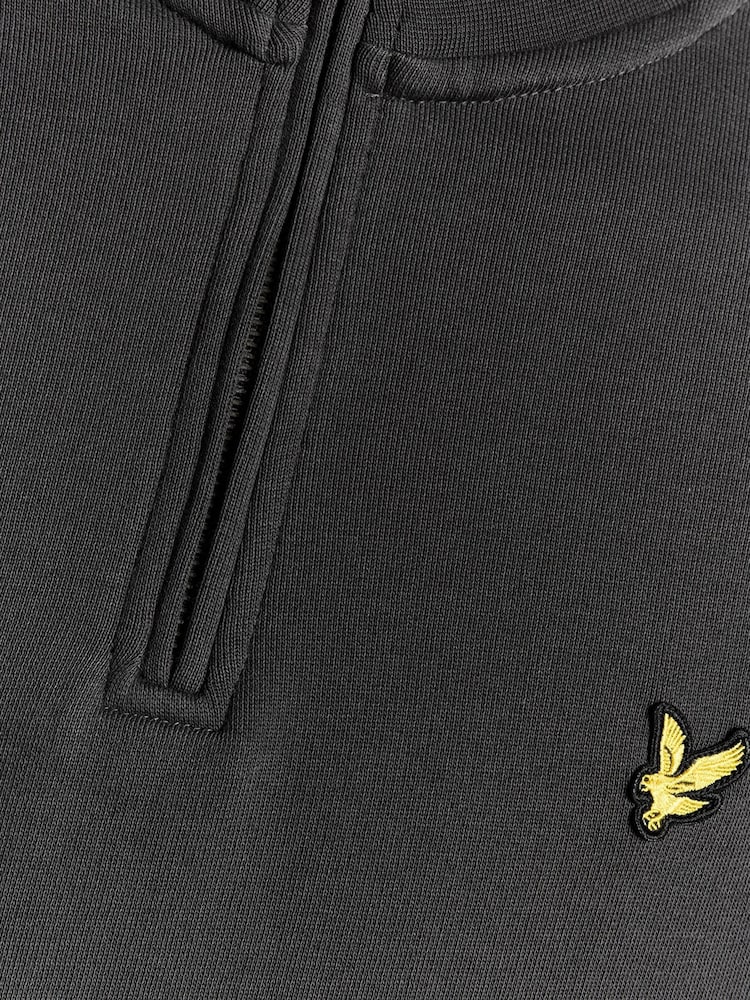 Lyle & Scott Grey Loopback Quarter Zip Sweatshirt - Image 6 of 6