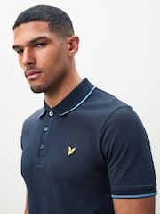 Lyle & Scott Blue Tipped Polo Shirt - Image 4 of 4
