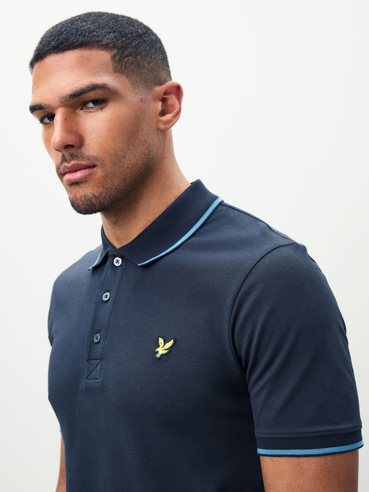 Lyle & Scott Blue Tipped Polo Shirt - Image 4 of 4 Lyle & Scott Blue Tipped Polo Shirt - Image 4 of 4