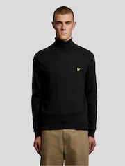 Lyle & Scott Black Cotton Merino Turtleneck Jumper - Image 3 of 5