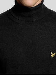Lyle & Scott Black Cotton Merino Turtleneck Jumper - Image 4 of 5