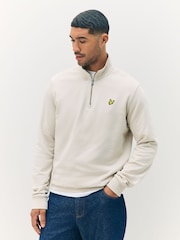 Lyle & Scott Cream Loopback Quarter Zip Sweatshirt - Image 1 of 5
