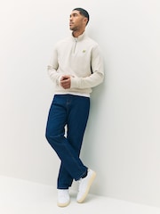 Lyle & Scott Cream Loopback Quarter Zip Sweatshirt - Image 3 of 5