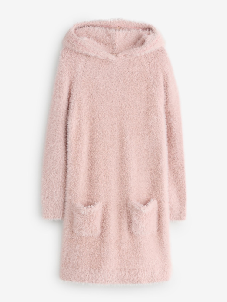 Pink Knitted Hooded Dress - Image 1 of 1